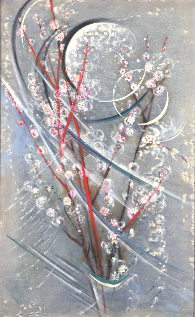 西村計雄「月と桃の花」（1977年）