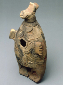 Animal-shaped clay figure excavated at the Chitose City Bibi 4 Site