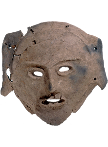 Clay mask unearthed at the Chitose City Mamachi Site