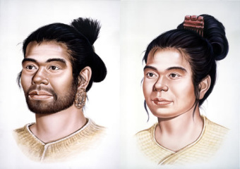 Conceptual illustration of a Jomon man