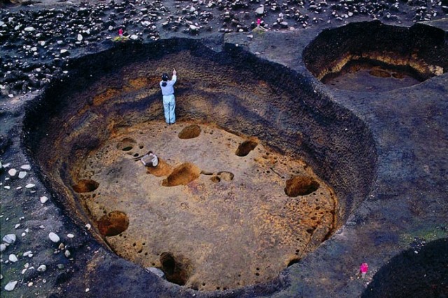 Huge pit dwellings of over 2 meters deep